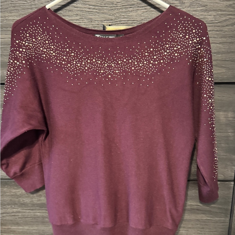 Maroon Studded Sweater